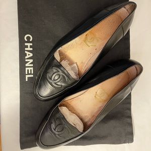 CHANEL Black Heeled Loafer